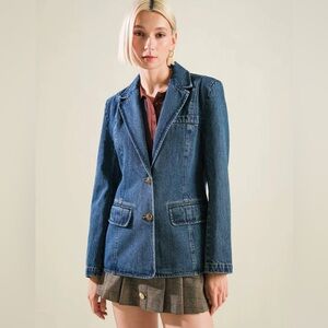 FREEMARKET HOT TO GO DENIM BLAZER Women's Blue Denim Jacket Medium